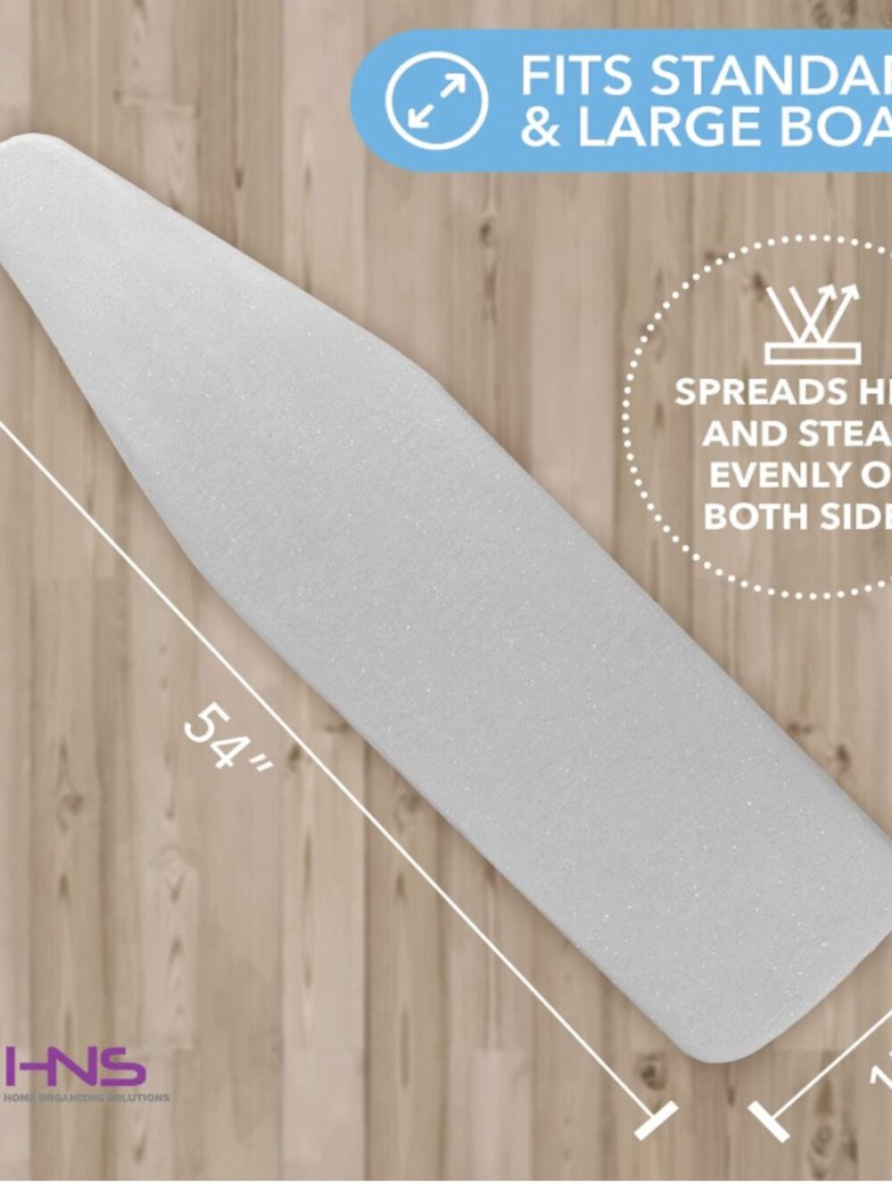 Brand New Heavy Duty Ironing Board Cover - Silver 54 x 15"